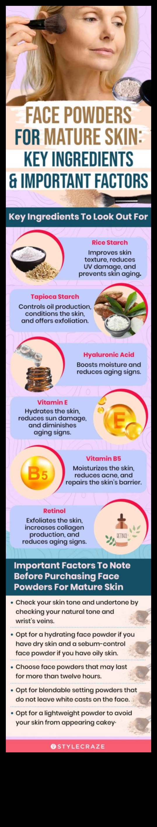 وضع البودرة والشيخوخة: تركيبات مضادة للشيخوخة لمظهر شبابي
